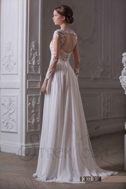 Свадебное платье Десми. Силуэт Прямое. Цвет Белый / Молочный. Вид 2