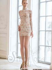 Свадебное платье Марин. Силуэт Прямое. Цвет Айвори / Капучино. Вид 1