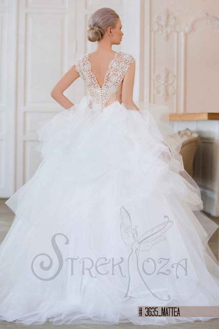 Свадебное платье Маттеа. Силуэт Пышное. Цвет Айвори / Капучино, Белый / Молочный. Вид 2