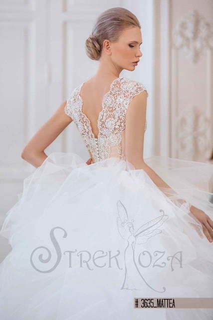 Свадебное платье Маттеа. Силуэт Пышное. Цвет Айвори / Капучино, Белый / Молочный. Вид 3