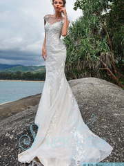 Свадебное платье Прада. Силуэт Рыбка. Цвет Белый / Молочный, Айвори / Капучино. Вид 1