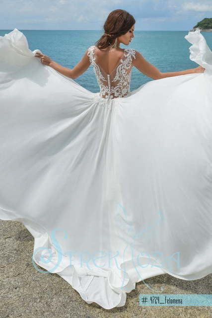 Свадебное платье Феломена. Силуэт Прямое. Цвет Белый / Молочный. Вид 2