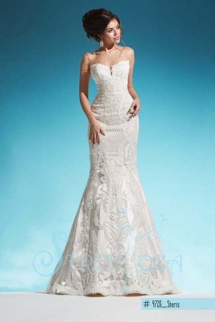 Свадебное платье Шерис. Силуэт Рыбка. Цвет Белый / Молочный. Вид 4