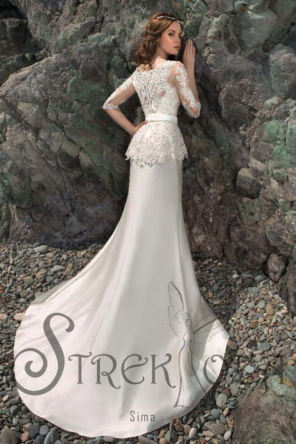 Свадебное платье Сима. Силуэт Прямое. Цвет Айвори / Капучино. Вид 2