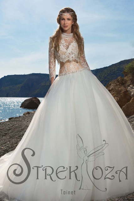 Свадебное платье Тоинет. Силуэт Пышное. Цвет Айвори / Капучино, Белый / Молочный. Вид 3