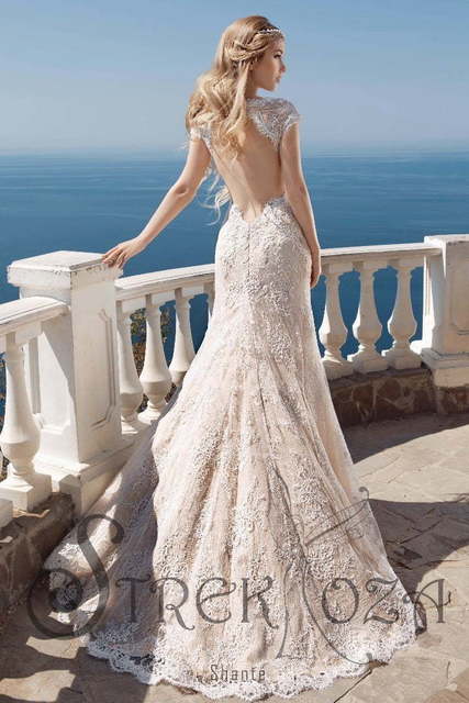 Свадебное платье Шантэ. Силуэт Рыбка. Цвет Айвори / Капучино. Вид 2