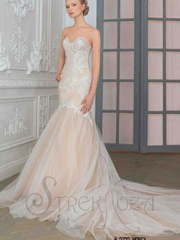 Свадебное платье Монга. Силуэт Рыбка. Цвет Айвори / Капучино, Персик / Оранжевый. Вид 1