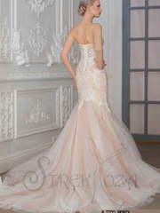 Свадебное платье Монга. Силуэт Рыбка. Цвет Айвори / Капучино, Персик / Оранжевый. Вид 2