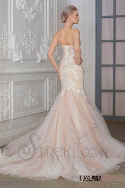 Свадебное платье Монга. Силуэт Рыбка. Цвет Айвори / Капучино, Персик / Оранжевый. Вид 2