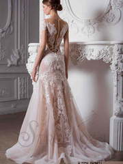 Свадебное платье Парнелла. Силуэт Рыбка. Цвет Айвори / Капучино, оттенки Розового. Вид 2