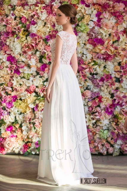 Свадебное платье Сьюлин. Силуэт Прямое. Цвет Белый / Молочный. Вид 2