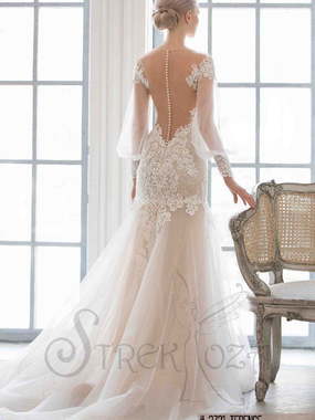 Свадебное платье Теренс. Силуэт Рыбка. Цвет Айвори / Капучино. Вид 2