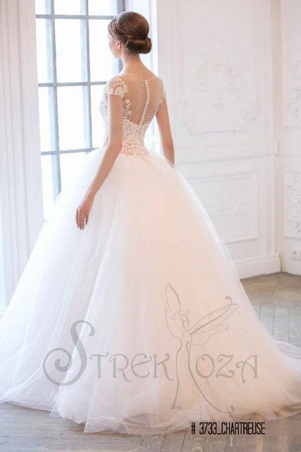 Свадебное платье Шартрес. Силуэт Пышное. Цвет Айвори / Капучино, оттенки Розового. Вид 2