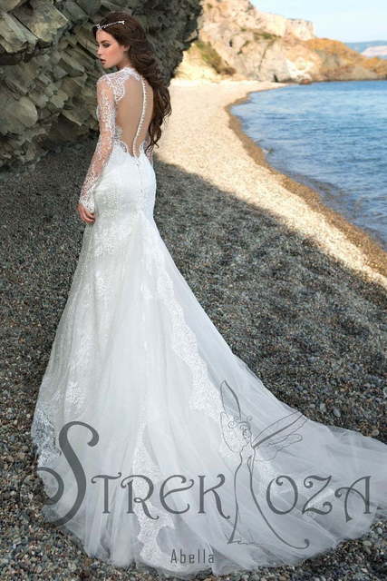 Свадебное платье Абелла. Силуэт Рыбка. Цвет Белый / Молочный. Вид 2