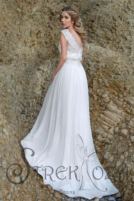 Свадебное платье Донна. Силуэт Греческий, Прямое. Цвет Белый / Молочный. Вид 2