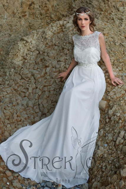 Свадебное платье Донна. Силуэт Греческий, Прямое. Цвет Белый / Молочный. Вид 3