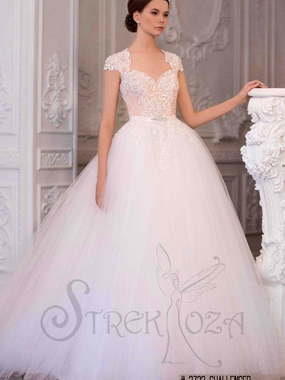 Свадебное платье Челенджер. Силуэт Пышное. Цвет Айвори / Капучино, оттенки Розового. Вид 1