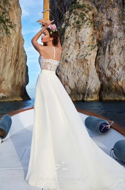 Свадебное платье Dominica. Силуэт Прямое. Цвет Белый / Молочный. Вид 2