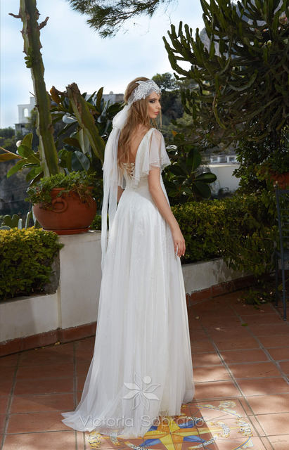 Свадебное платье Erica. Силуэт Прямое. Цвет Белый / Молочный. Вид 2