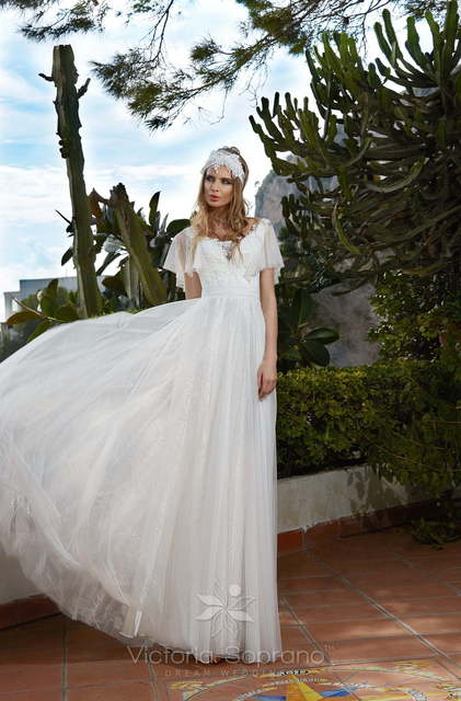 Свадебное платье Erica. Силуэт Прямое. Цвет Белый / Молочный. Вид 5