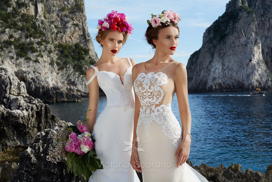 Свадебное платье Luchia. Силуэт Рыбка. Цвет Айвори / Капучино. Вид 4