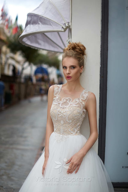 Свадебное платье Livia. Силуэт Пышное. Цвет Айвори / Капучино, Белый / Молочный. Вид 5