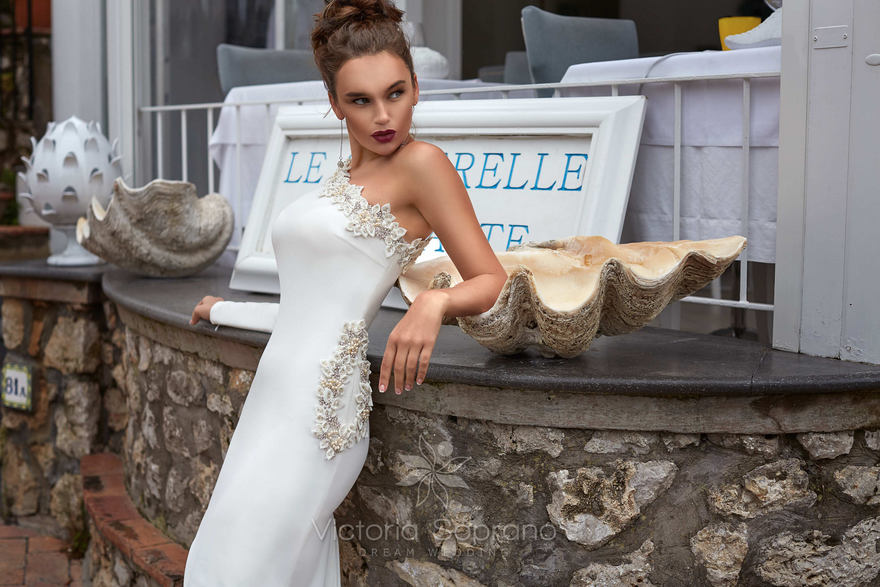 Свадебное платье Monica. Силуэт Рыбка. Цвет Белый / Молочный. Вид 3