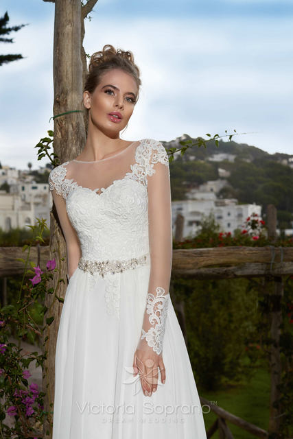 Свадебное платье Vanessa. Силуэт Прямое. Цвет Белый / Молочный. Вид 3