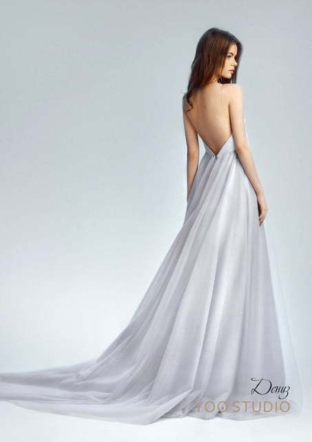 Свадебное платье Дениз. Силуэт Прямое. Цвет Пепельный / Металлик. Вид 2