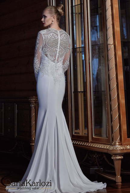 Свадебное платье Viva. Силуэт Рыбка, Прямое. Цвет Белый / Молочный. Вид 2