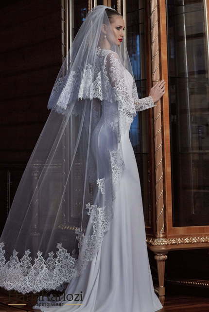 Свадебное платье Viva. Силуэт Рыбка, Прямое. Цвет Белый / Молочный. Вид 3