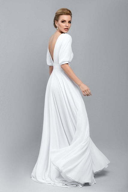 Свадебное платье Бриз. Силуэт Прямое. Цвет Белый / Молочный, Тиффани, оттенки Розового. Вид 3