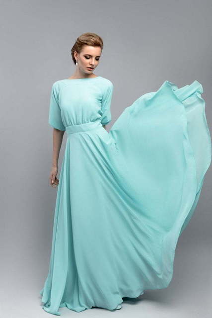 Свадебное платье Бриз. Силуэт Прямое. Цвет Белый / Молочный, Тиффани, оттенки Розового. Вид 5