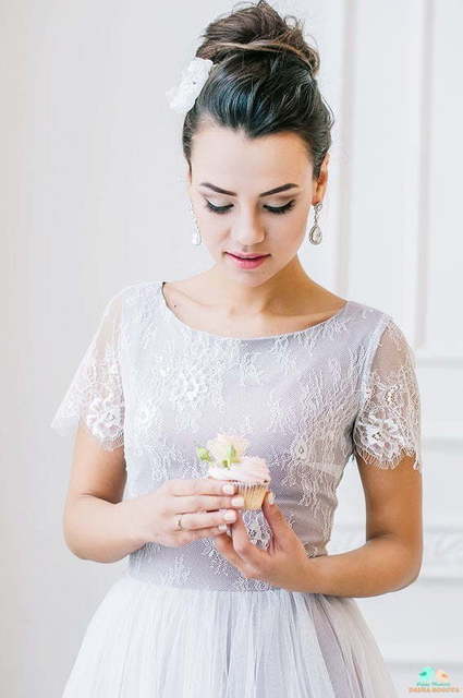 Свадебное платье Весенний цветок. Силуэт Прямое. Цвет Лавандовый / Фиолетовый. Вид 4