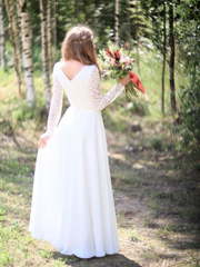 Свадебное платье Чарующий Туман. Силуэт Прямое. Цвет Белый / Молочный. Вид 2