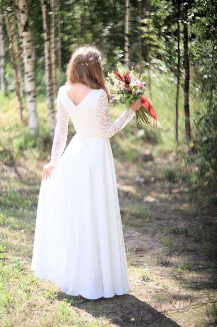 Свадебное платье Чарующий Туман. Силуэт Прямое. Цвет Белый / Молочный. Вид 2