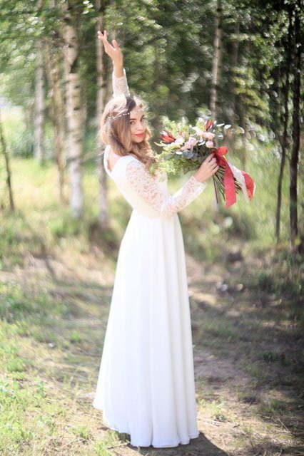 Свадебное платье Чарующий Туман. Силуэт Прямое. Цвет Белый / Молочный. Вид 4