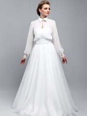 Свадебное платье Эсмеральда. Силуэт Прямое. Цвет Белый / Молочный. Вид 1