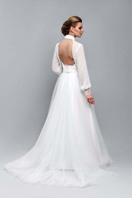 Свадебное платье Эсмеральда. Силуэт Прямое. Цвет Белый / Молочный. Вид 2