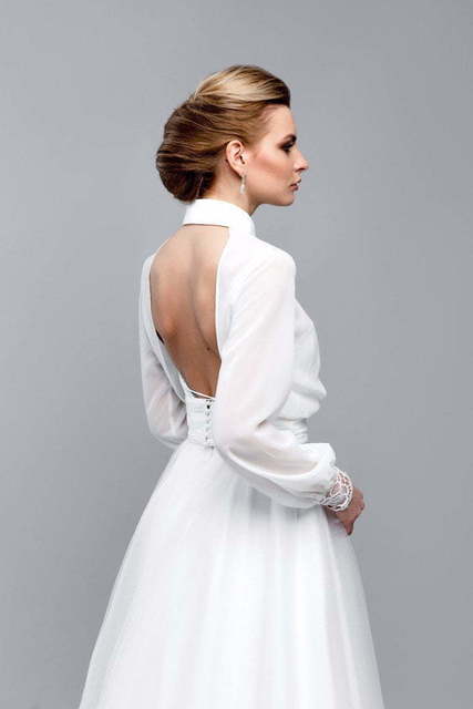 Свадебное платье Эсмеральда. Силуэт Прямое. Цвет Белый / Молочный. Вид 3