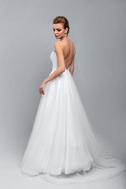 Свадебное платье Эсмеральда. Силуэт Прямое. Цвет Белый / Молочный. Вид 6