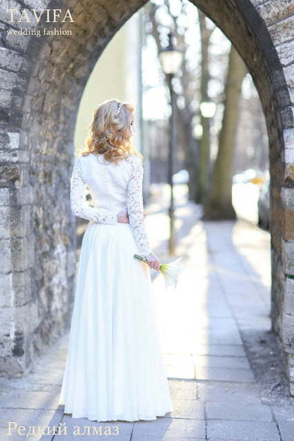 Свадебное платье Редкий Алмаз. Силуэт Прямое. Цвет Белый / Молочный. Вид 2