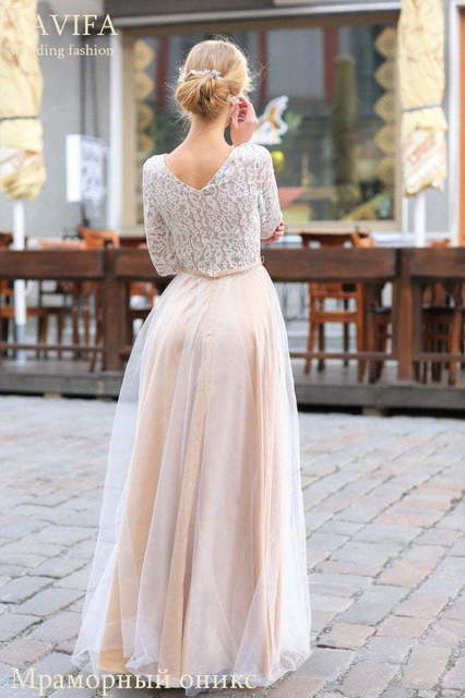 Свадебное платье Мраморный Оникс. Силуэт Прямое. Цвет Айвори / Капучино, Персик / Оранжевый. Вид 2