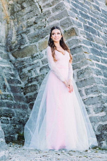 Свадебное платье Магия Сапфировой Розы. Силуэт Прямое. Цвет оттенки Розового. Вид 3