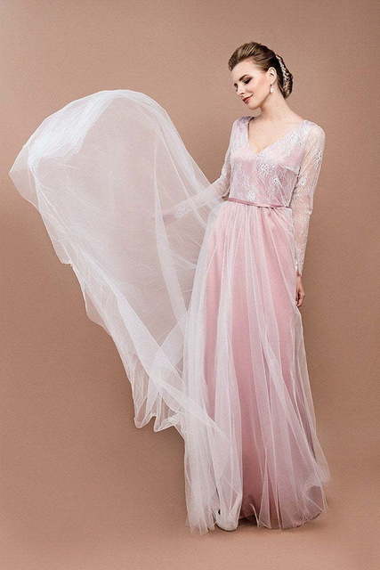 Свадебное платье Магия Сапфировой Розы. Силуэт Прямое. Цвет оттенки Розового. Вид 4