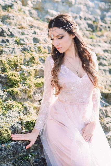 Свадебное платье Магия Сапфировой Розы. Силуэт Прямое. Цвет оттенки Розового. Вид 6