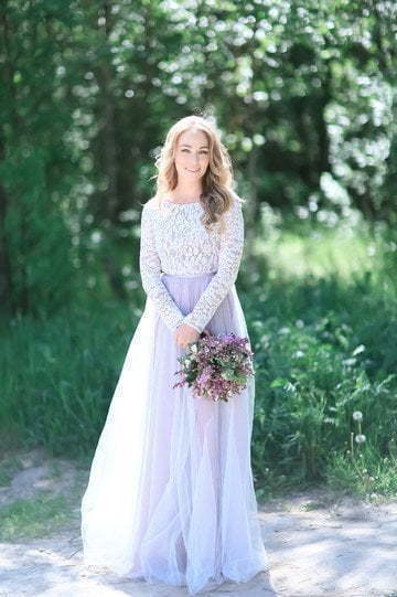 Свадебное платье Лиловый туман. Силуэт Прямое. Цвет Лавандовый / Фиолетовый, оттенки Розового. Вид 4