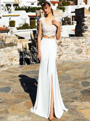 Свадебное платье Delia. Силуэт Прямое, Рыбка. Цвет Белый / Молочный. Вид 1