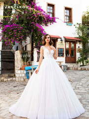 Свадебное платье Flora. Силуэт Пышное. Цвет Белый / Молочный, оттенки Розового. Вид 1