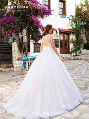 Свадебное платье Flora. Силуэт Пышное. Цвет Белый / Молочный, оттенки Розового. Вид 2